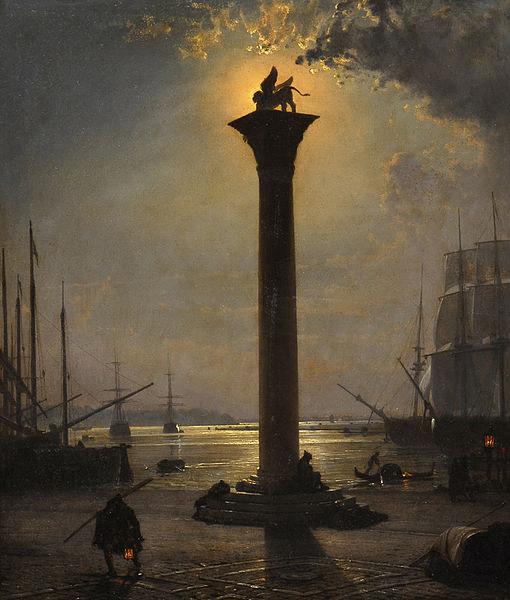 Friedrich Nerly Piazetta San Marco im Mondschein oil painting picture